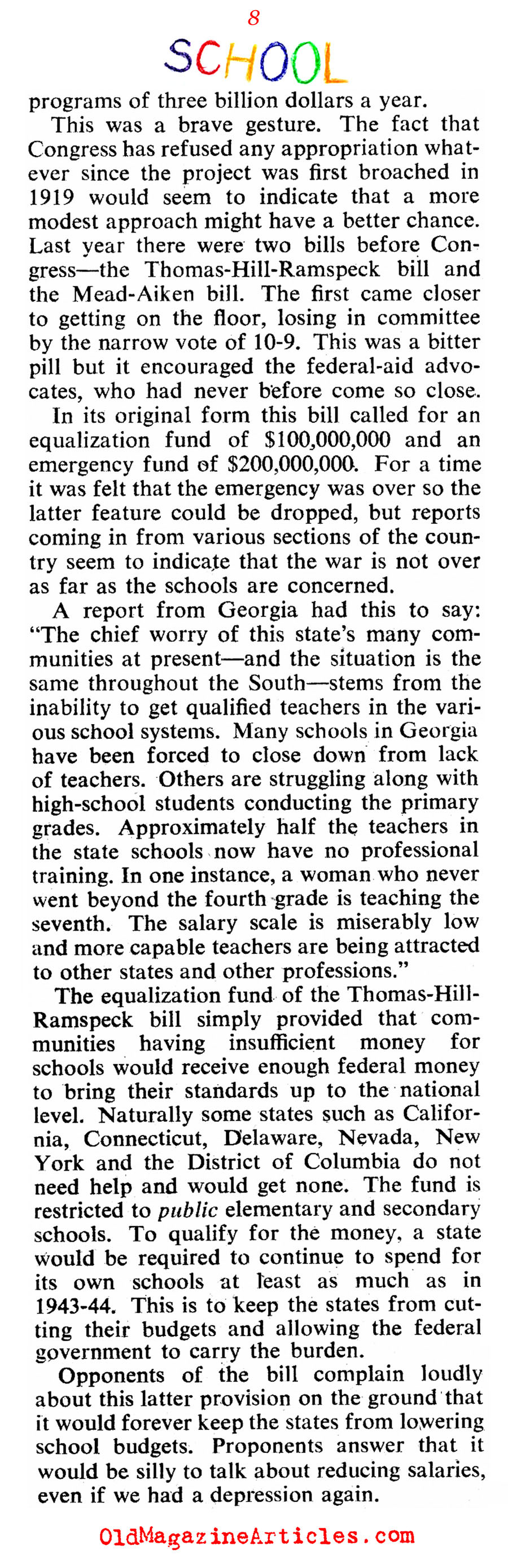 ''Our Schools Are A Scandal'' (Collier's Magazine, 1946)