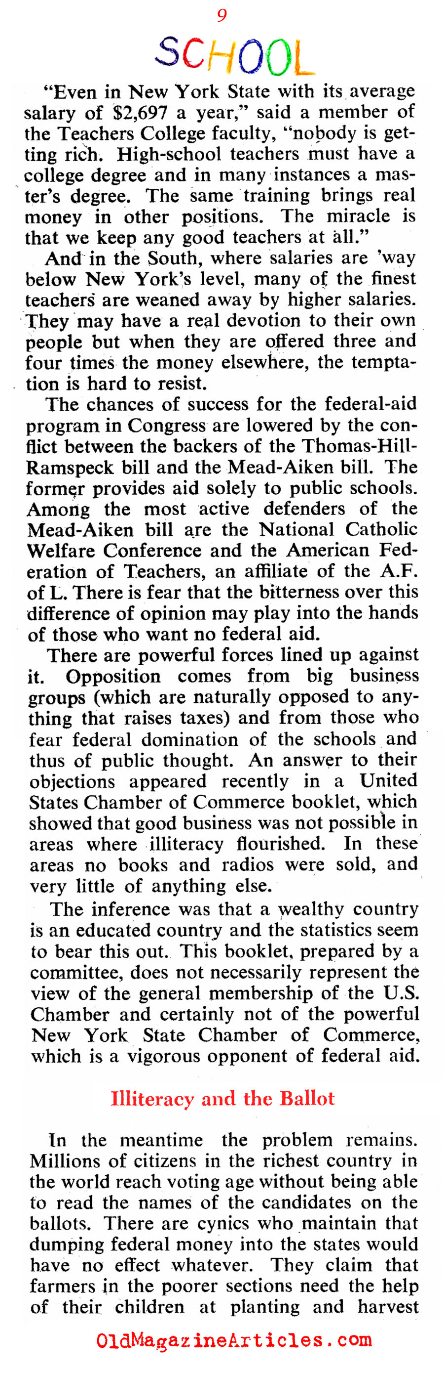 ''Our Schools Are A Scandal'' (Collier's Magazine, 1946)