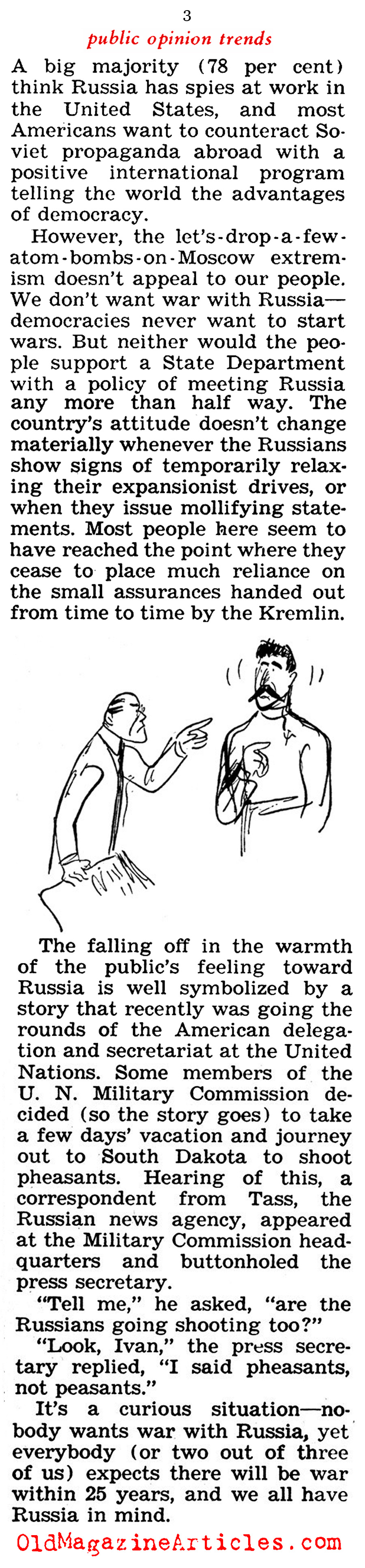 The Cold War and Public Opinion ('47 Magazine, 1947)