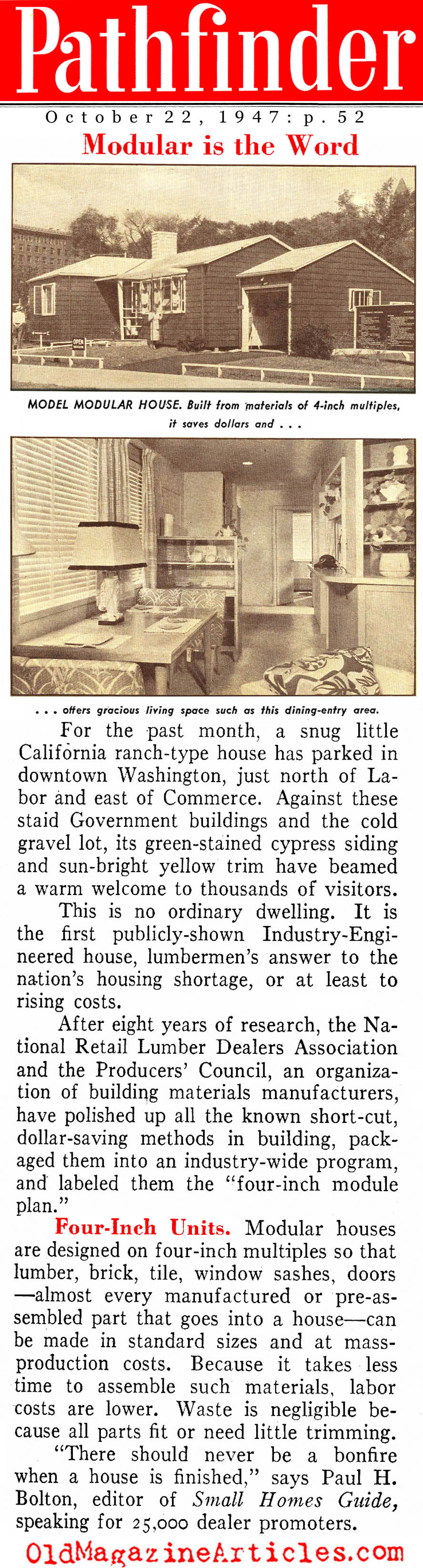 Modular Housing (Pathfinder Magazine, 1947)
