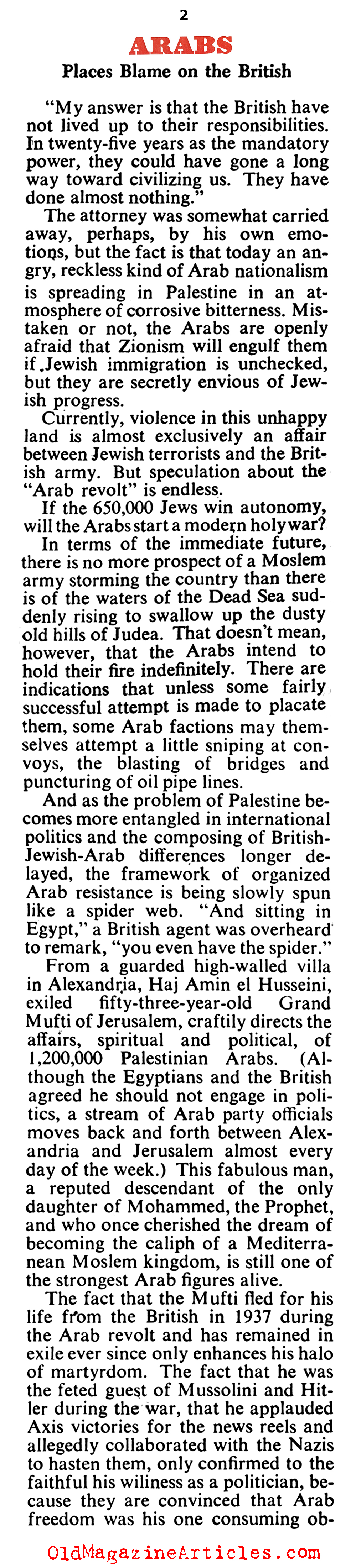 The Arabs Mobilize (Collier's Magazine, 1947)