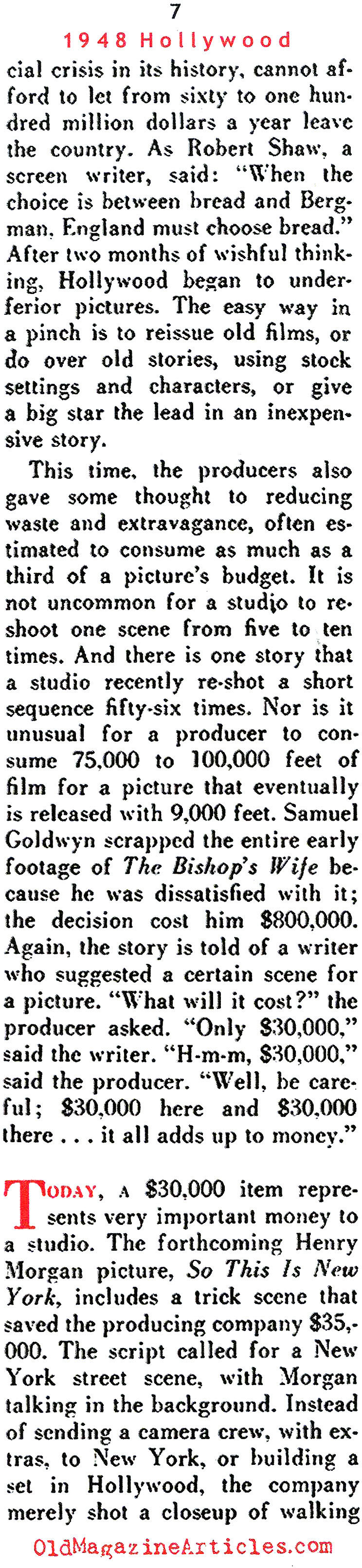 ''Panic in Hollywood'' ('48 Magazine, 1948)