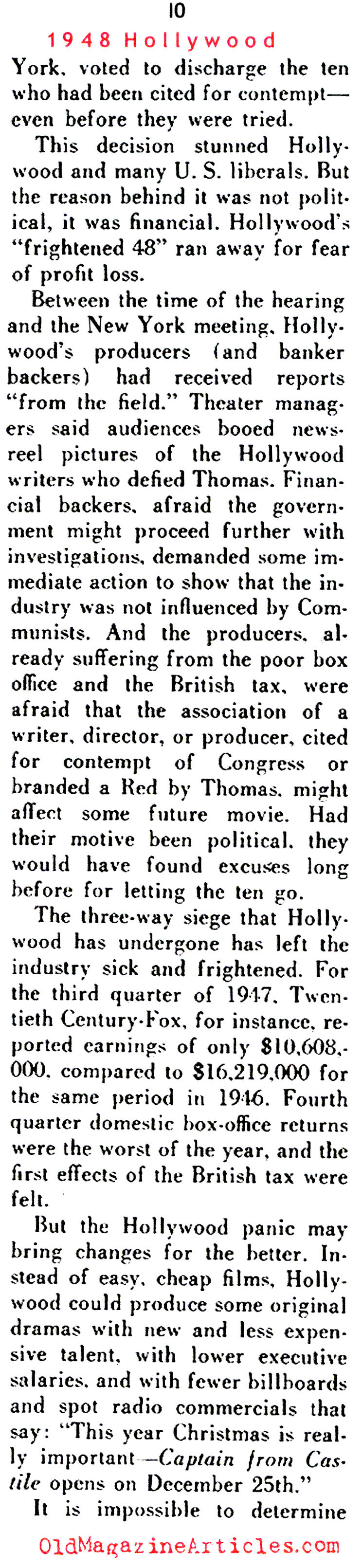 ''Panic in Hollywood'' ('48 Magazine, 1948)