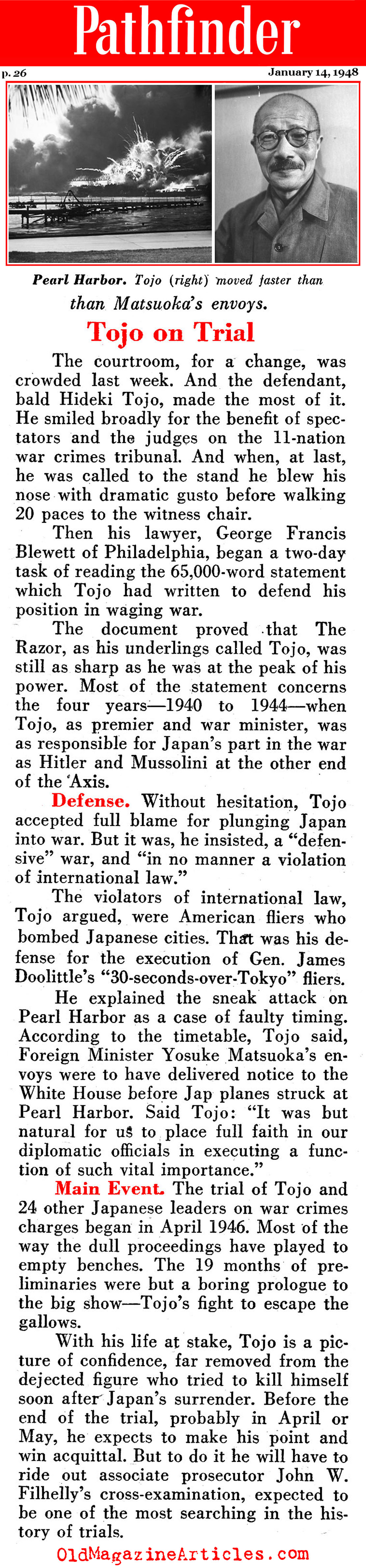 The Trial of Hideko Tojo (Pathfinder Magazine, 1945)
