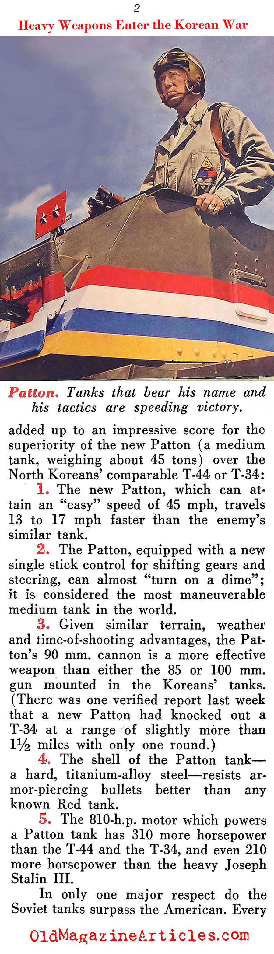 The Patton Tank (Pathfinder Magazine, 1950)