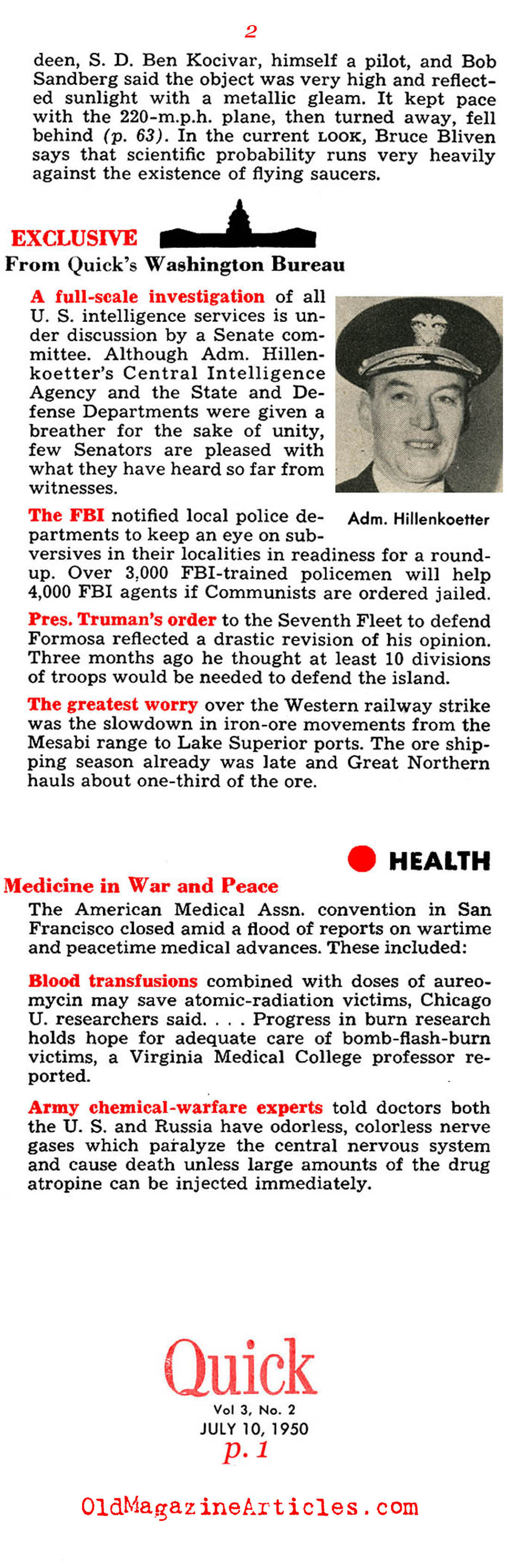 Tensions Build in Washington (Quick Magazine, 1950)