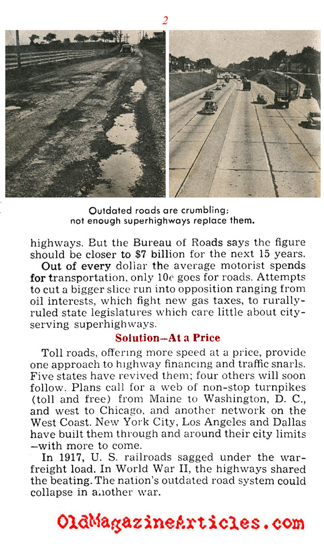 The State of American Roads (Quick Magazine, 1952)