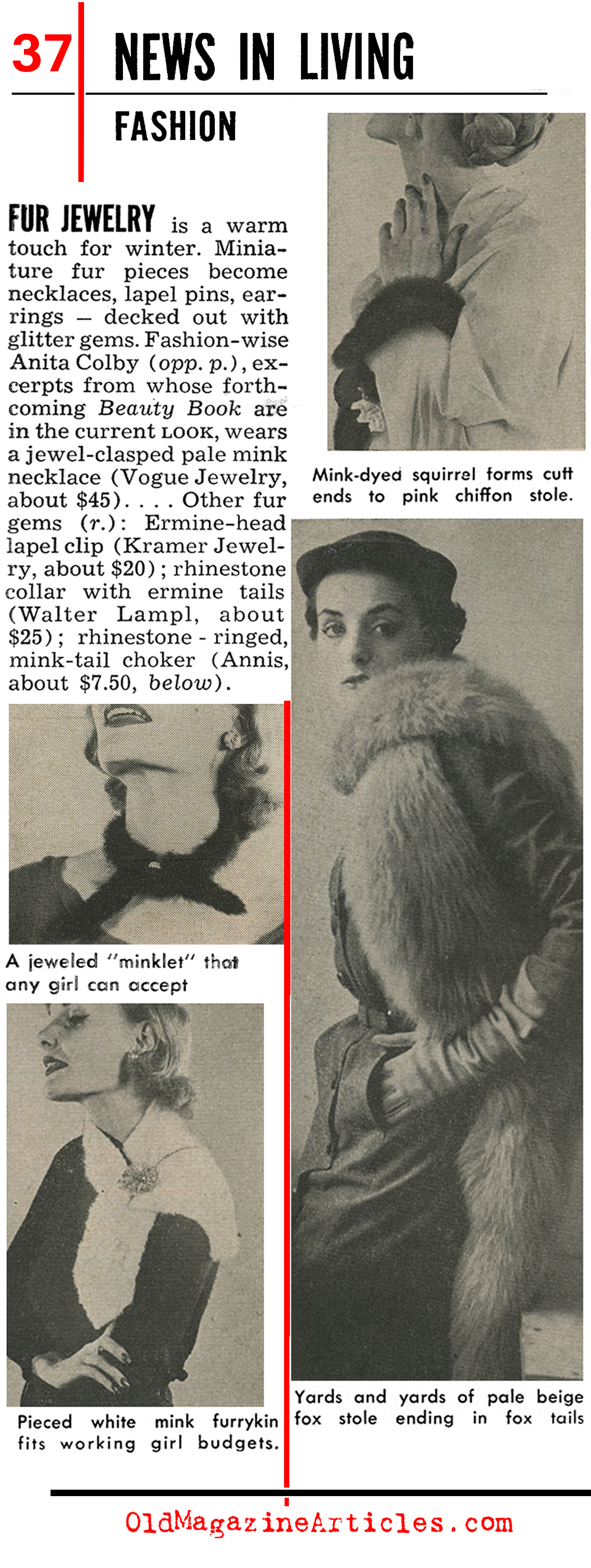 Fur Jewelry and Wraps (Quick Magazine, 1952)