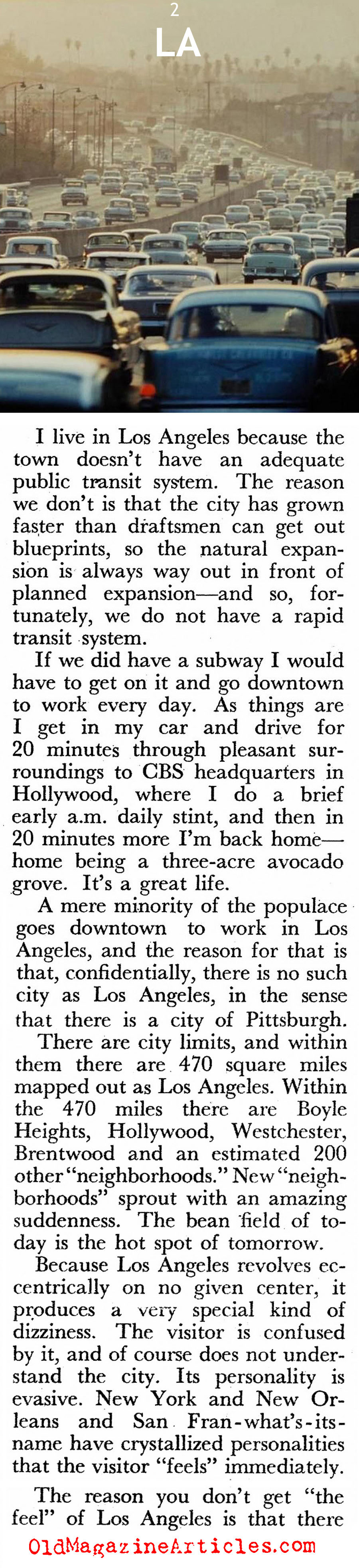 ''Why I Live In Los Angeles'' (Pageant Magazine, 1950)