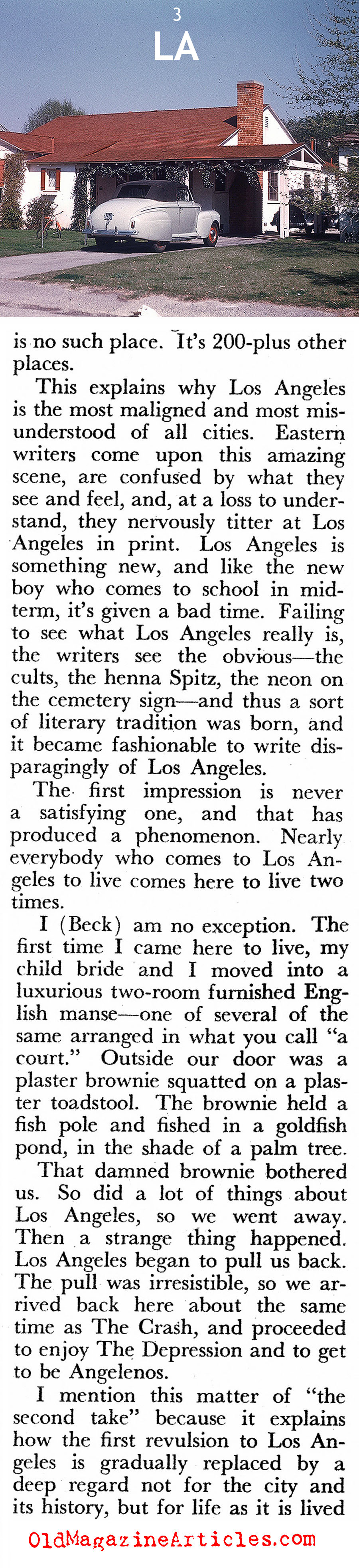 ''Why I Live In Los Angeles'' (Pageant Magazine, 1950)