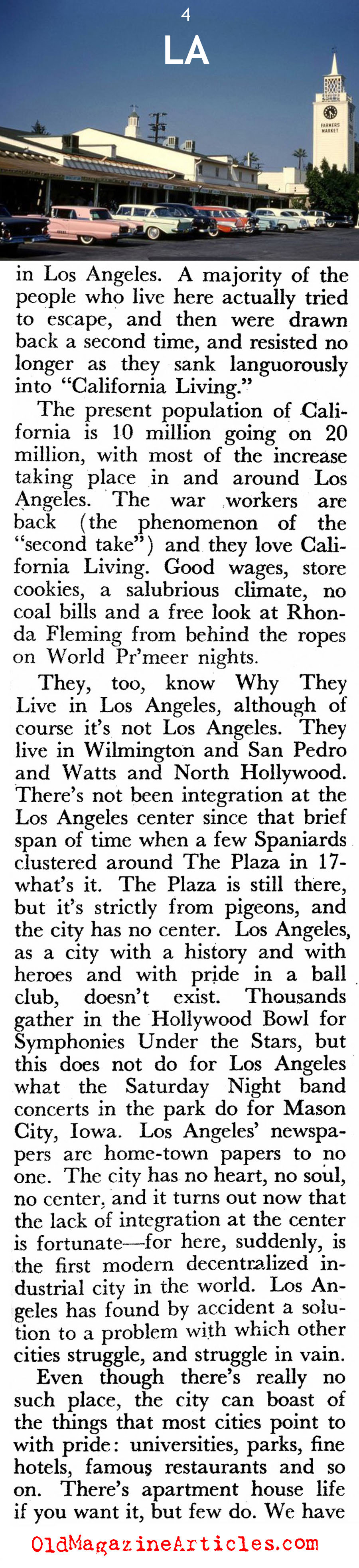 ''Why I Live In Los Angeles'' (Pageant Magazine, 1950)