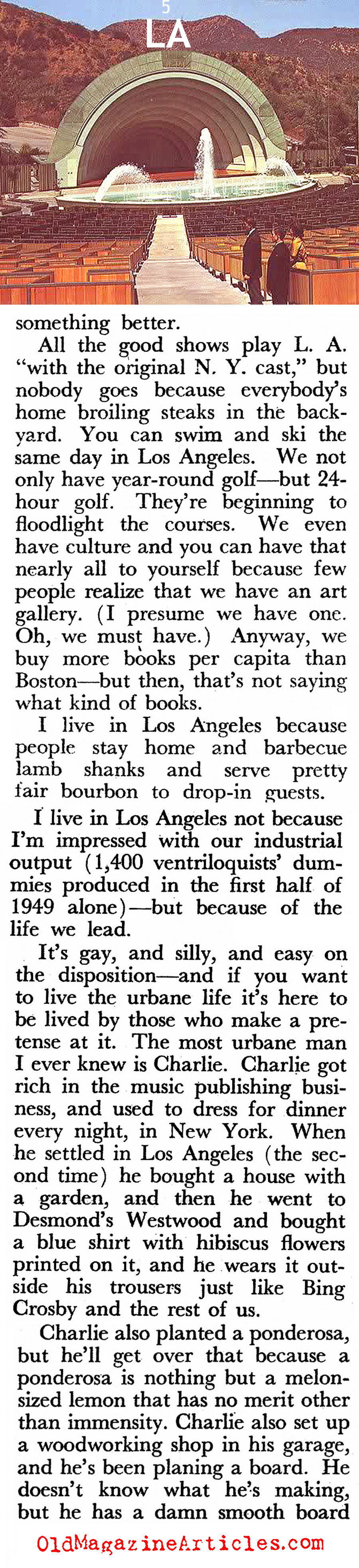 ''Why I Live In Los Angeles'' (Pageant Magazine, 1950)
