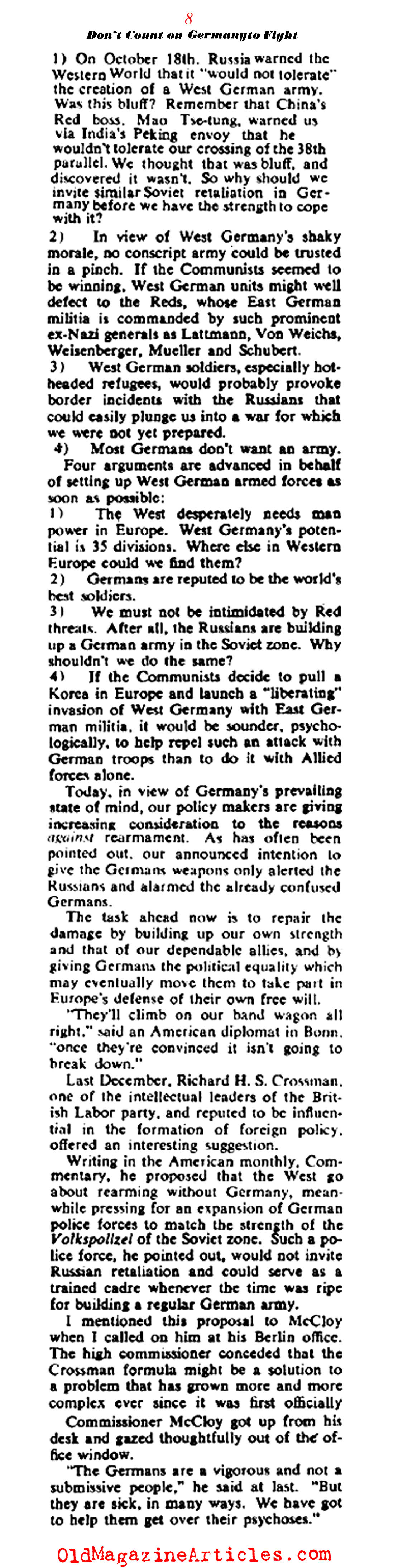 Germany and the Next War (Collier's Magazine, 1951)