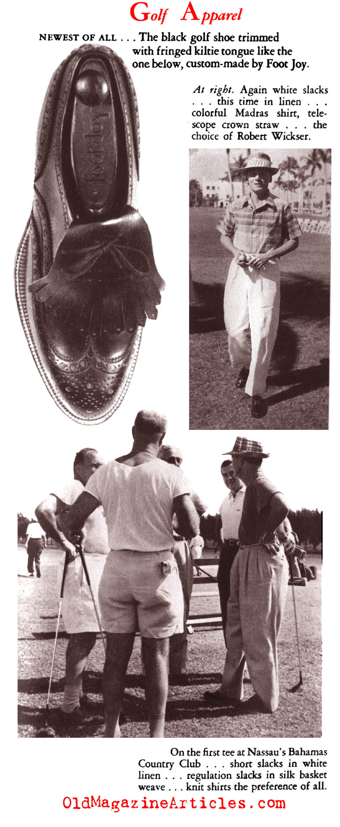 1950s Golf Attire (Gentry Magazine, 1953)