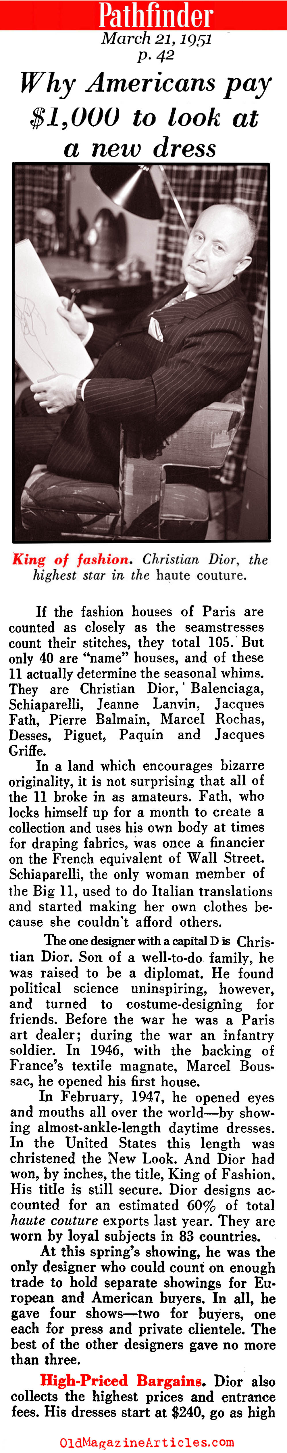 Fashion's Rainmaker (Pathfinder Magazine, 1951)