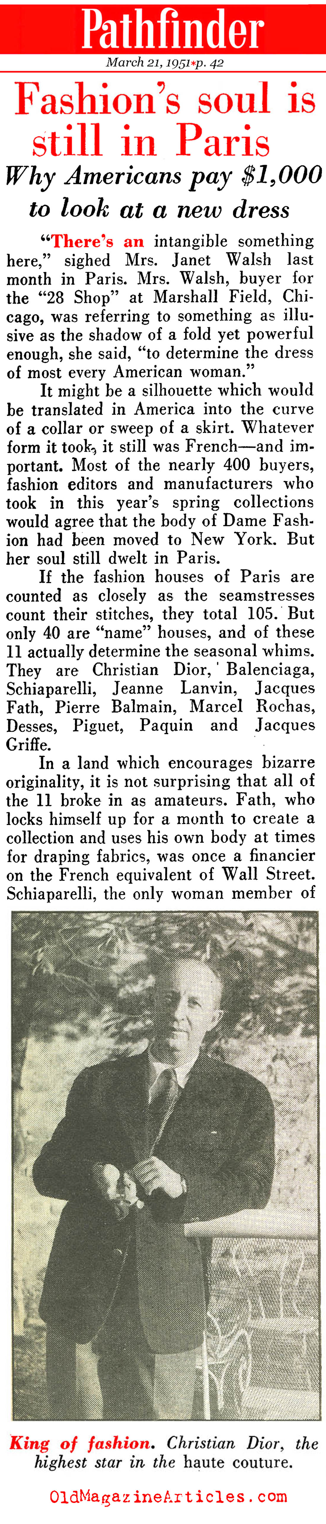 Setting the Trends from Paris (Pathfinder Magazine, 1951)