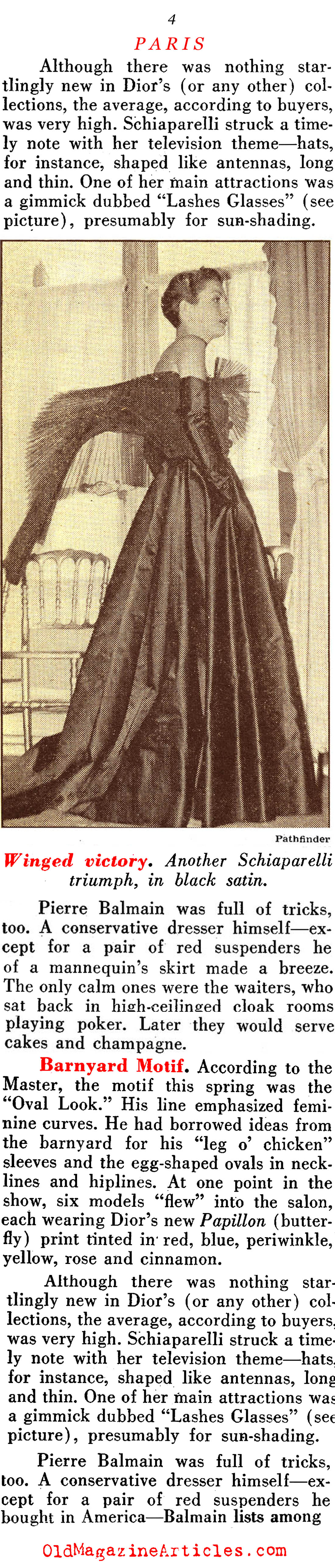 Setting the Trends from Paris (Pathfinder Magazine, 1951)