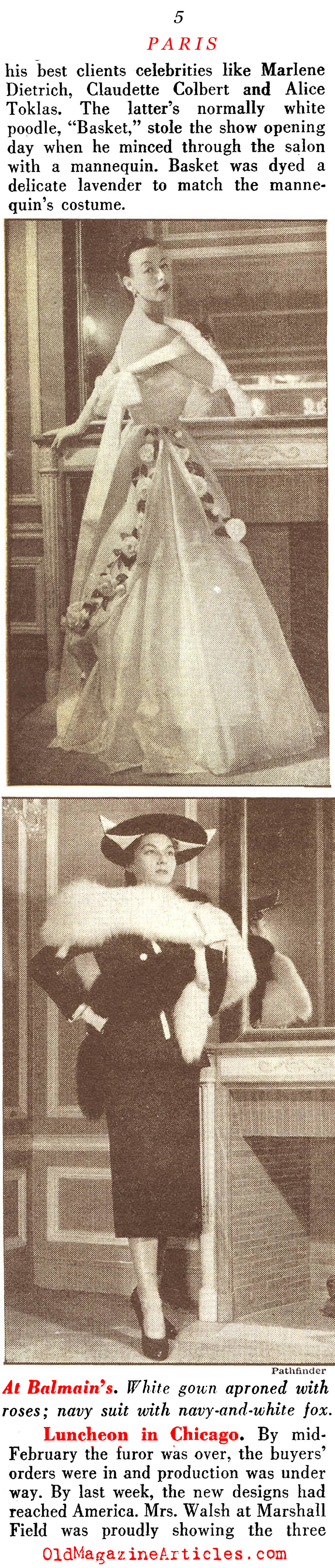 Setting the Trends from Paris (Pathfinder Magazine, 1951)
