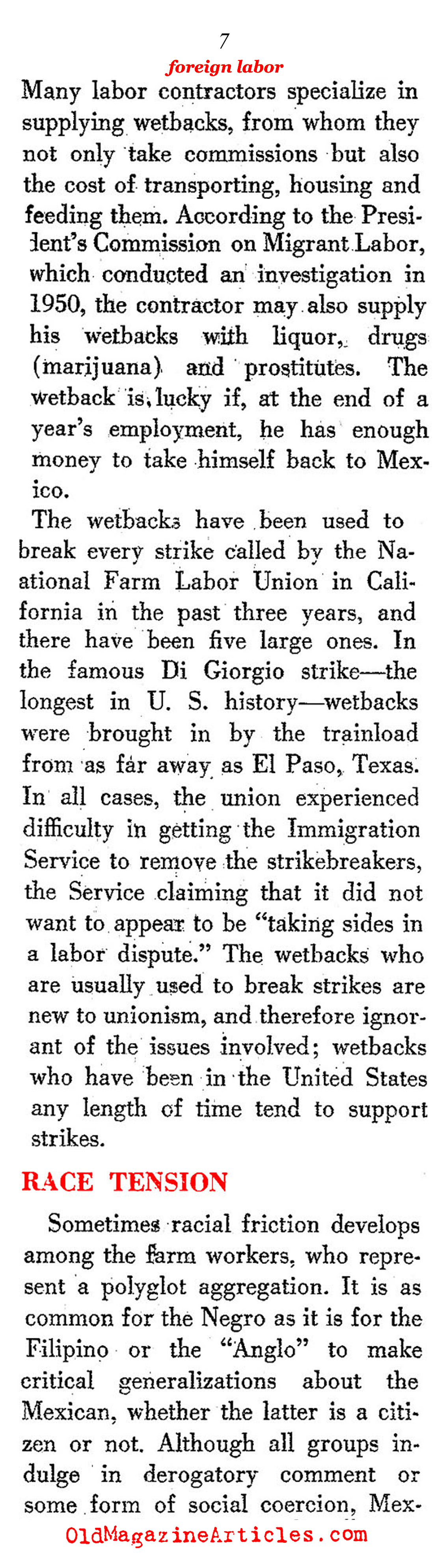 The Origins of <em>''Undocumented''</em> Labor (The New Leader, 1951)