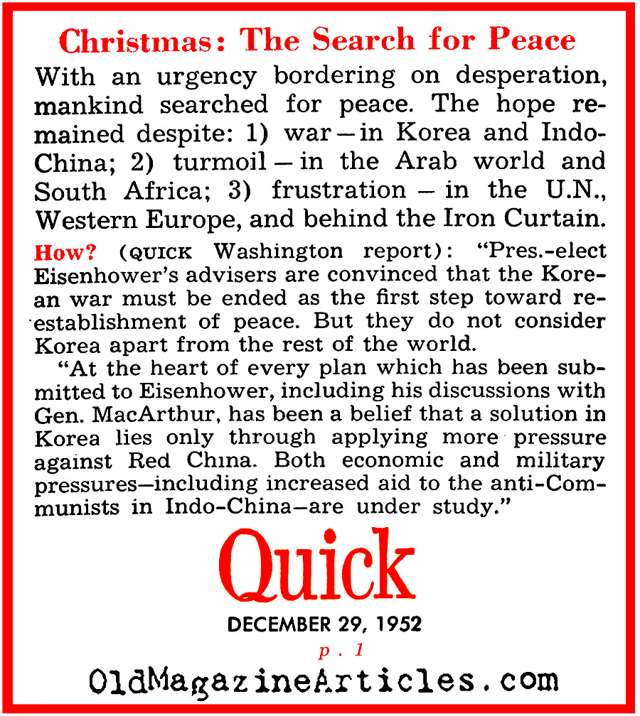 The Third Christmas in Korea (Quick Magazine, 1952)