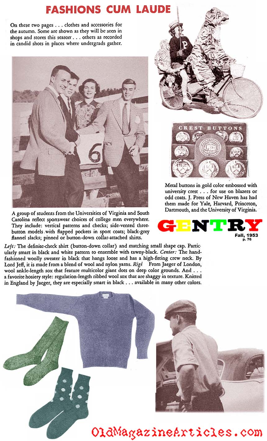 Ivy League College Fashions (Gentry Magazine, 1953) • Gentry Magazine, 1953 •