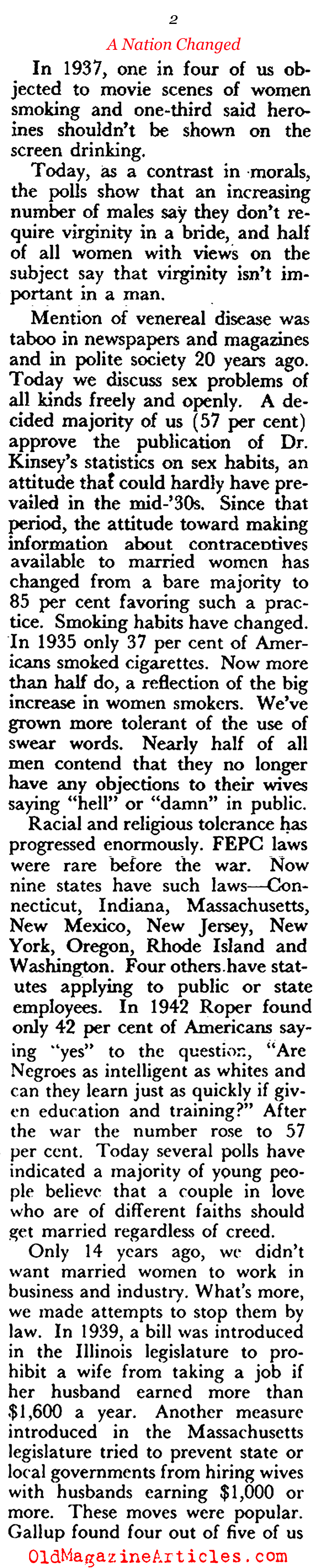 America's Ever-Changing Mind: 1929 - 1952 (Pageant Magazine, 1953)