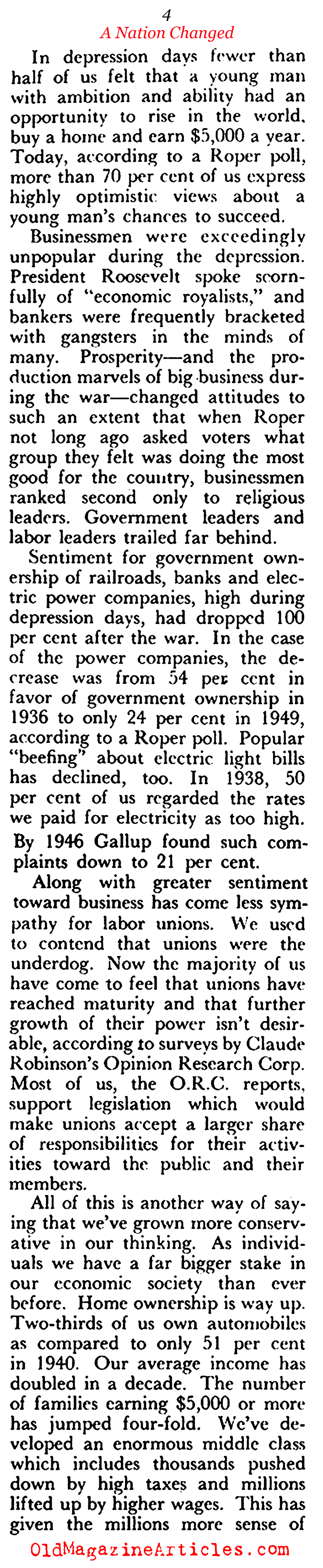 America's Ever-Changing Mind: 1929 - 1952 (Pageant Magazine, 1953)