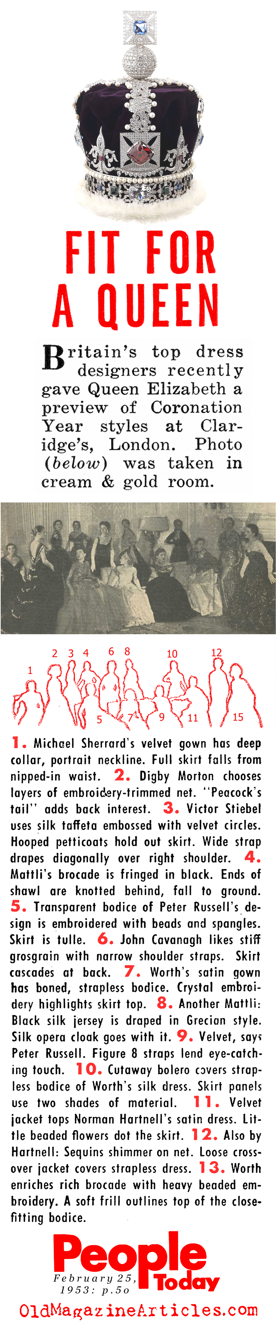 Coronation Gowns (People Today, 1953)