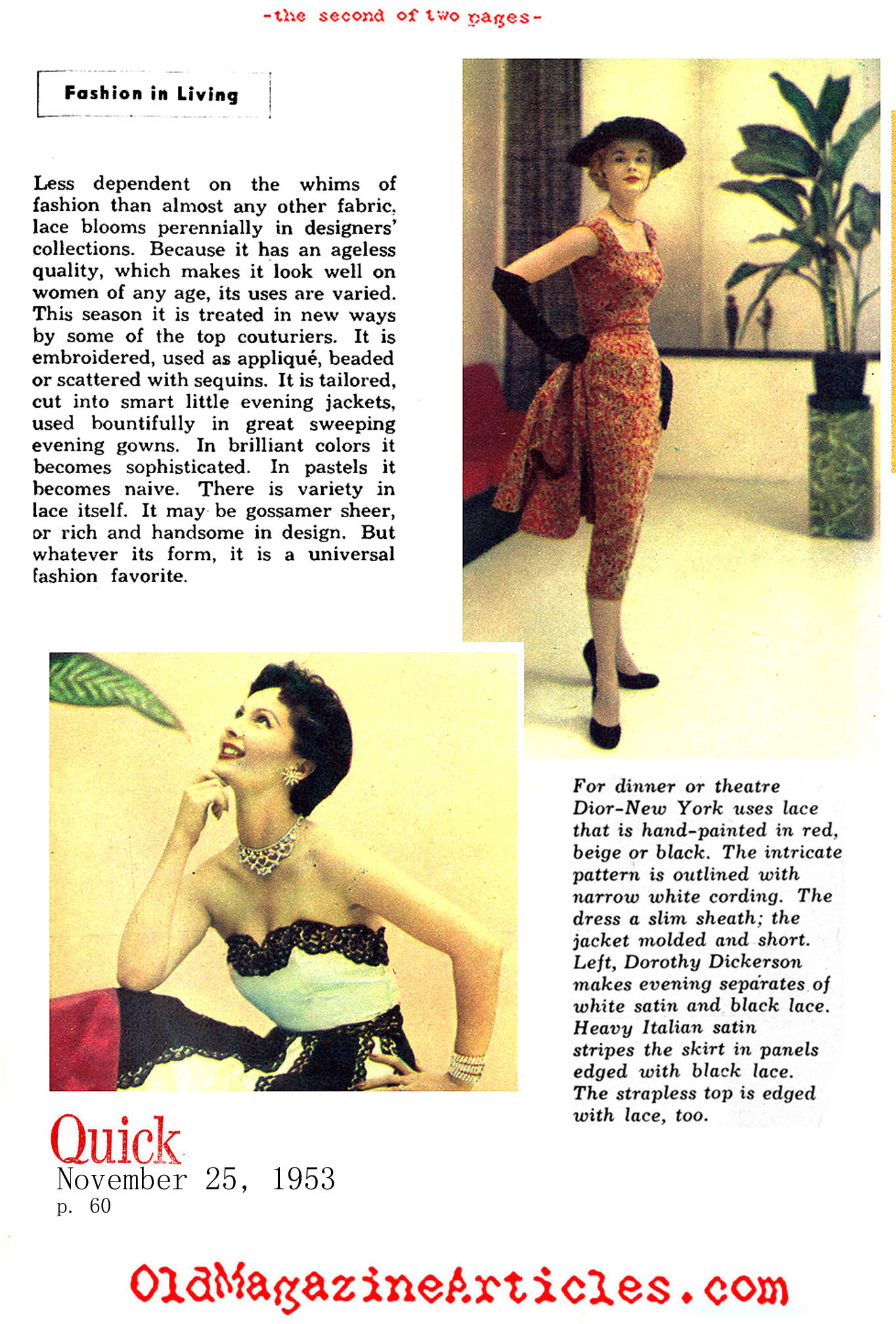 Lace (Quick Magazine, 1953)