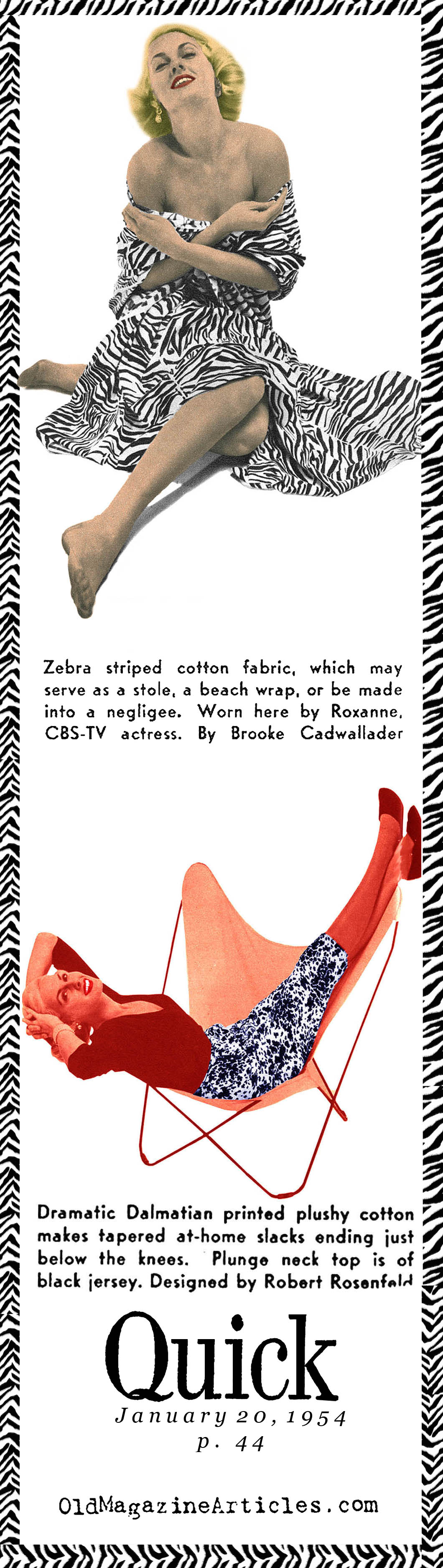 Leopard and Zebra Prints Become the Thing, Again (Quick Magazine, 1954)