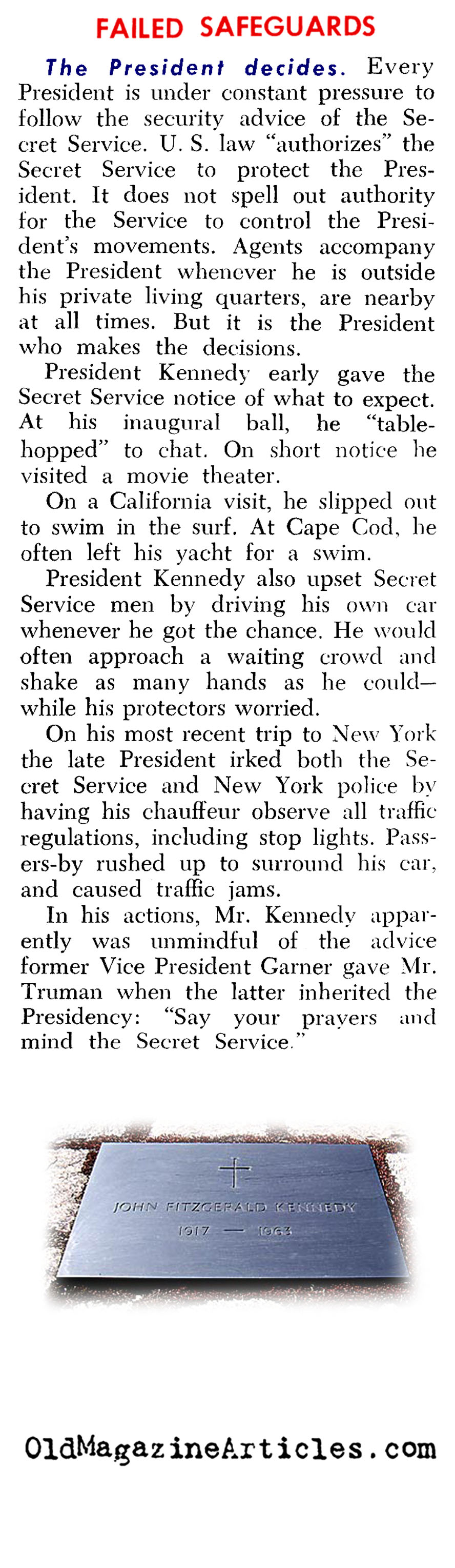 Spotlight on the Secret Service (United States News, 1963)