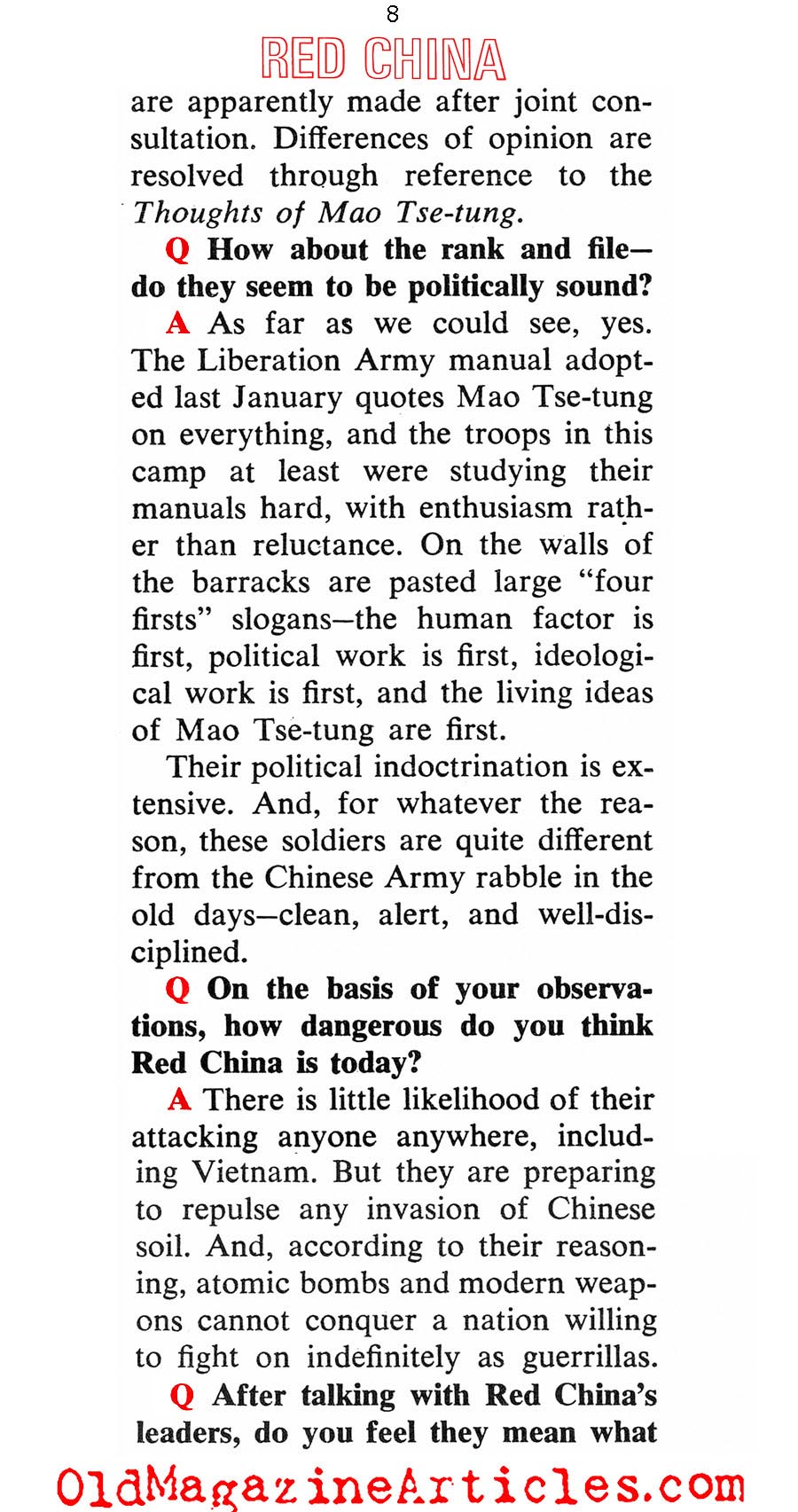 How Dangerous is Red China (Coronet Magazine, 1967)