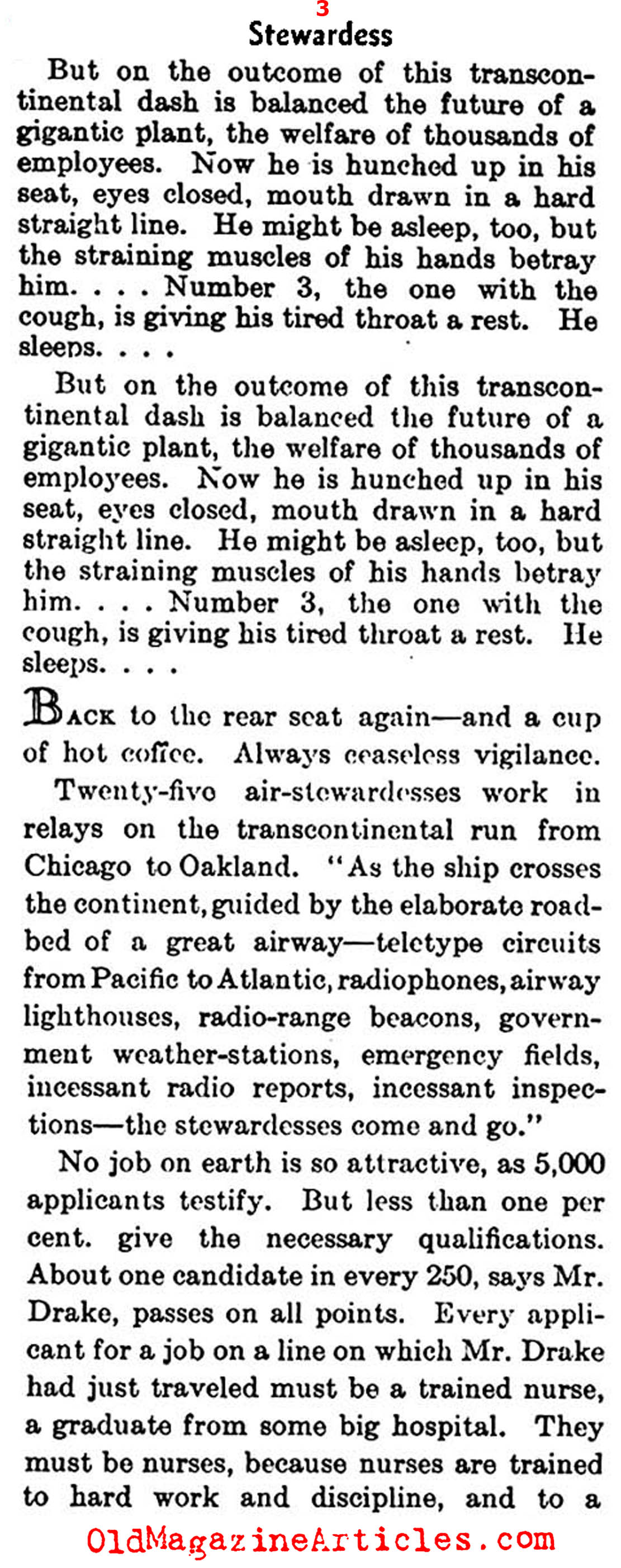The Earliest Airline Stewardesses (The Literary Digest, 1933)
