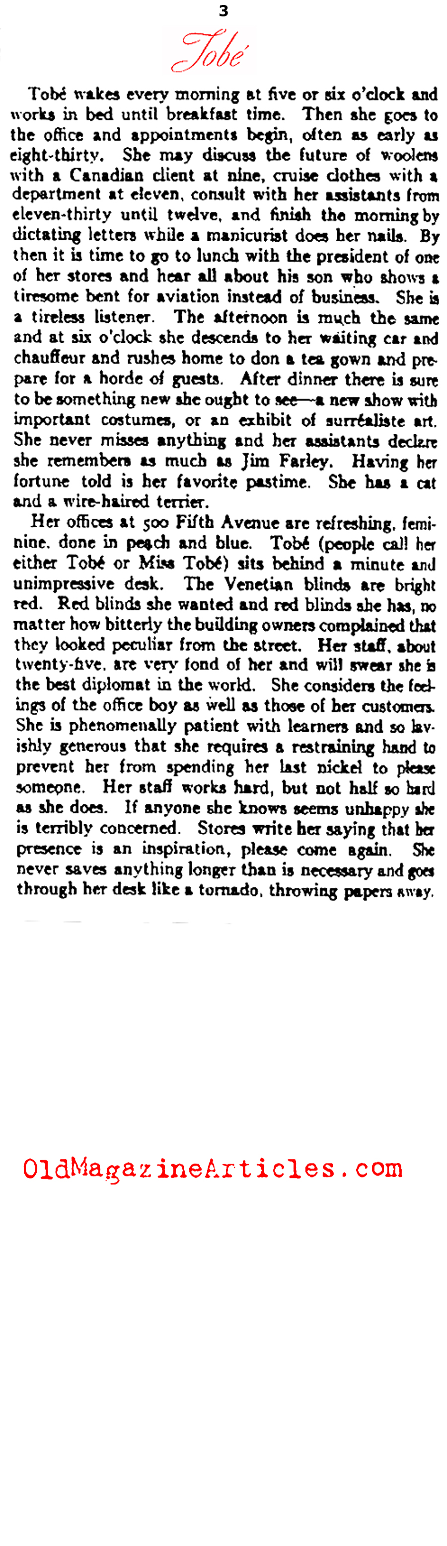 Was Tob the First Fashion Stylist? (Delineator Magazine, 1937)