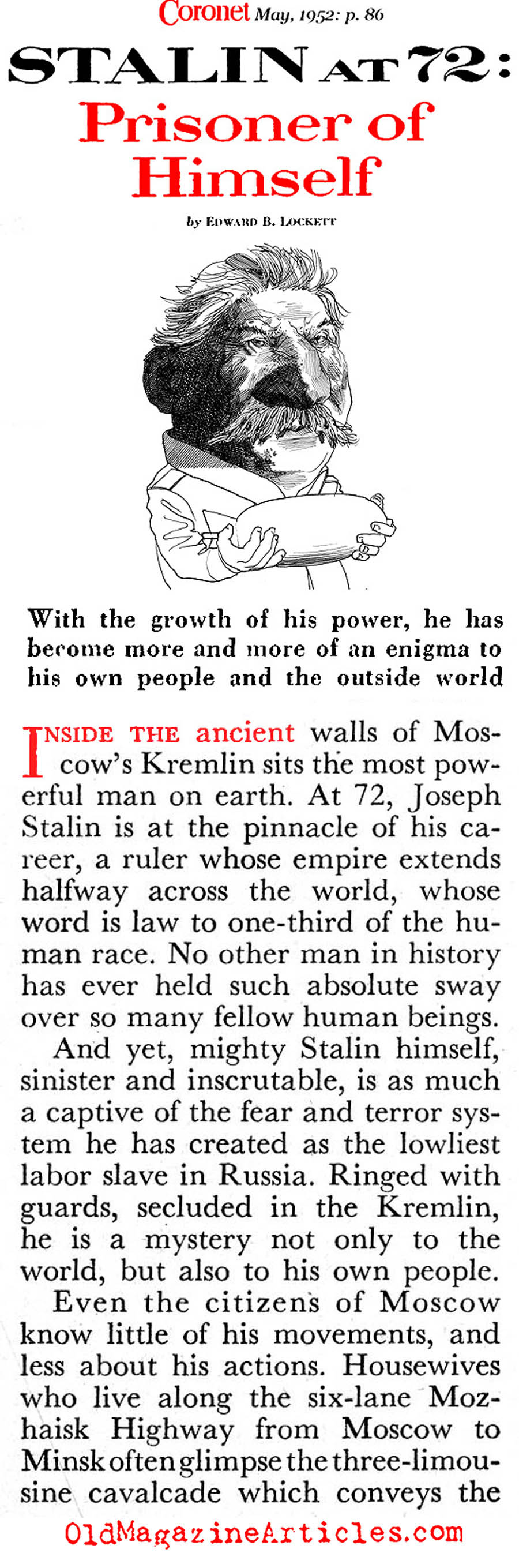 Stalin at 72 (Coronet Magazine, 1952)