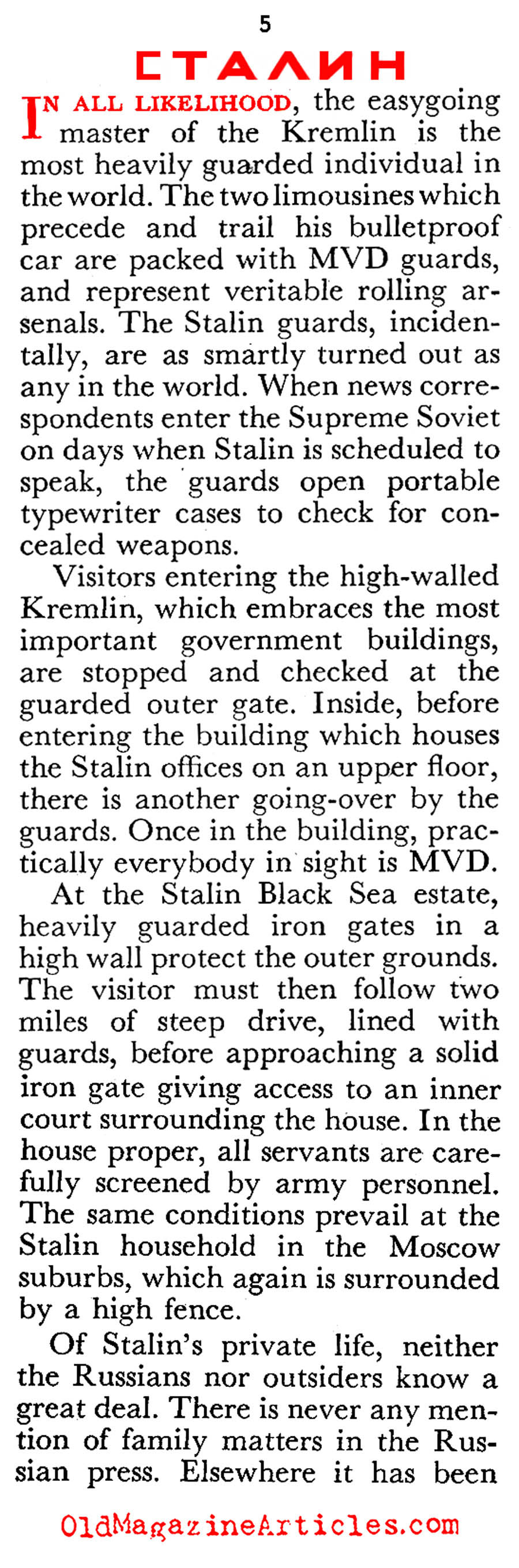 Stalin at 72 (Coronet Magazine, 1952)