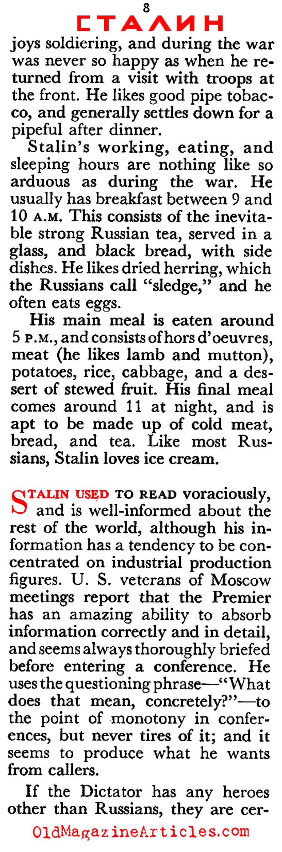 Stalin at 72 (Coronet Magazine, 1952)