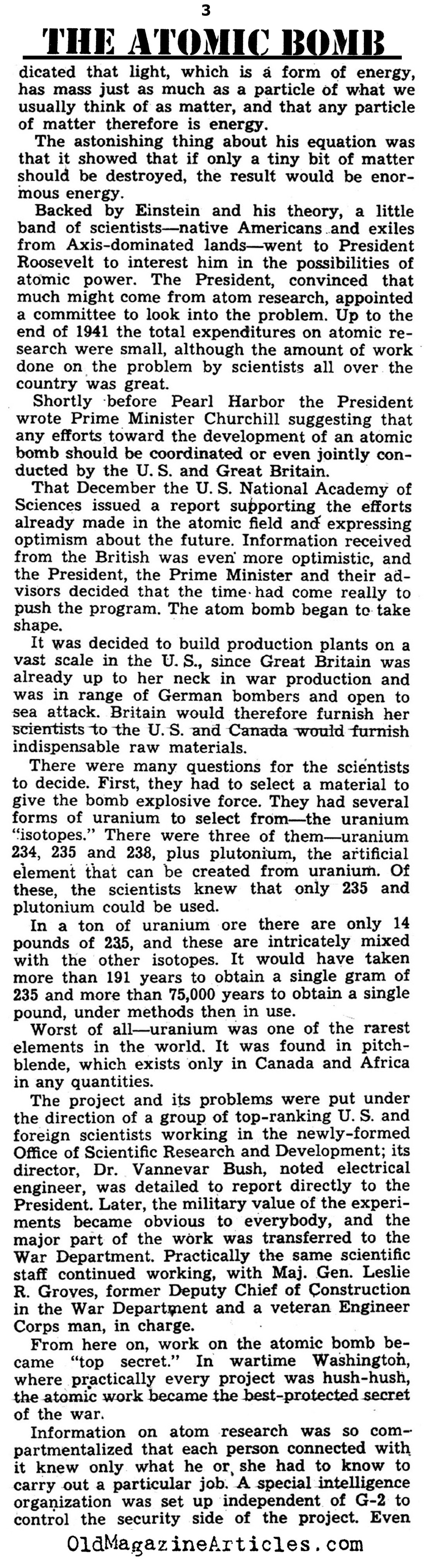 How The Atomic Bomb Was Developed (Yank Magazine, 1945)