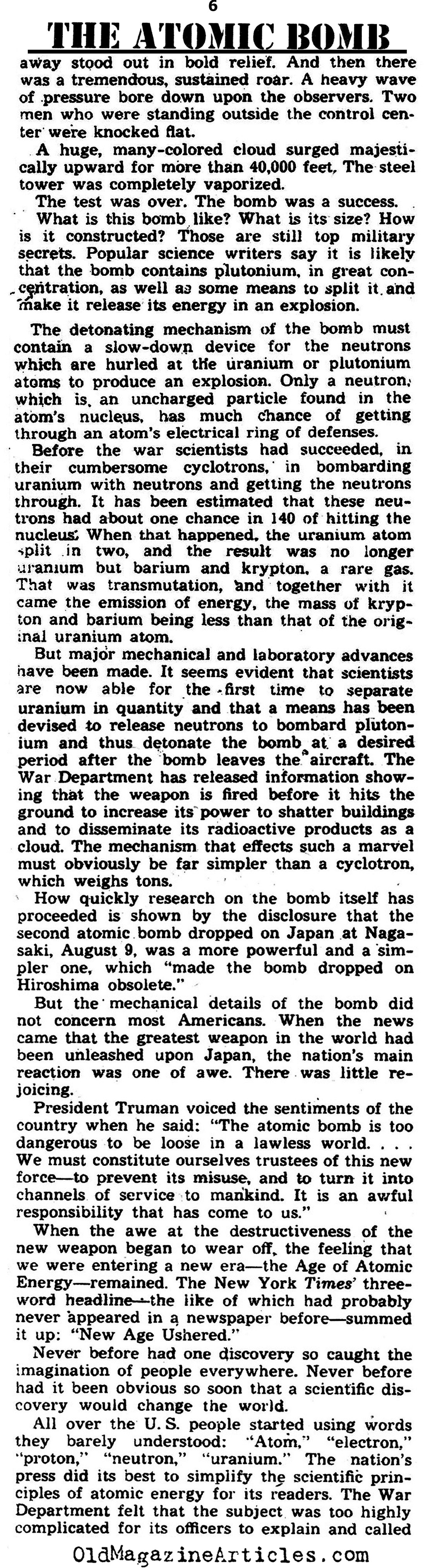 How The Atomic Bomb Was Developed (Yank Magazine, 1945)