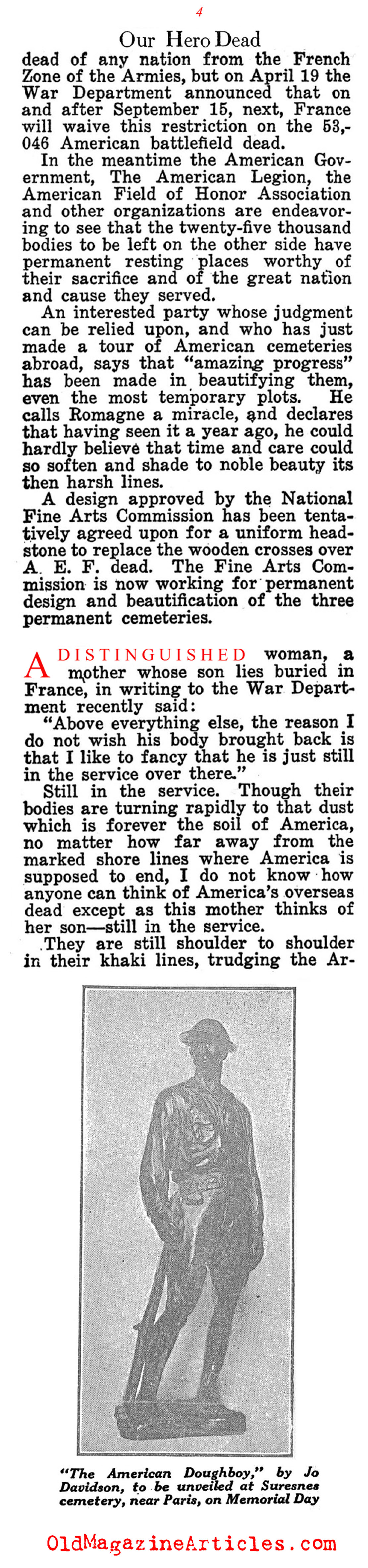 U.S. Cemeteries: A Flag for Every Grave (American Legion Weekly, 1920)
