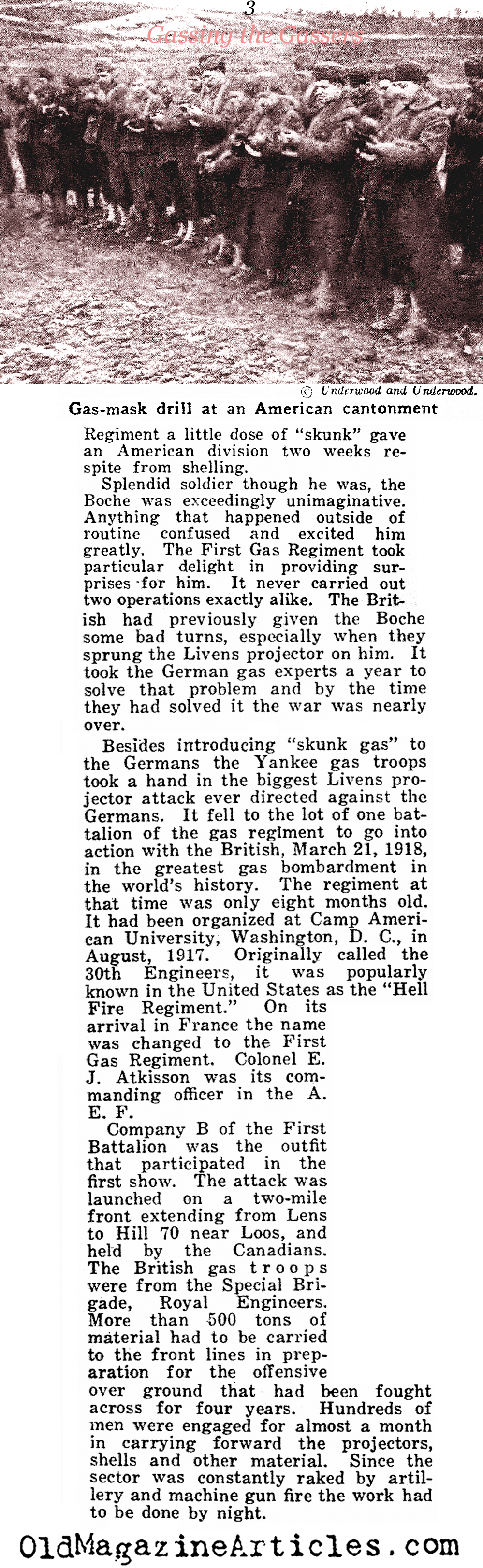 Gassing The Germans (American Legion Weekly, 1922)