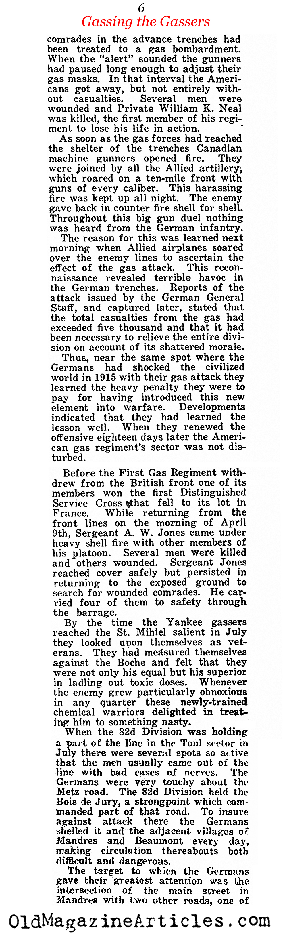 Gassing The Germans (American Legion Weekly, 1922)