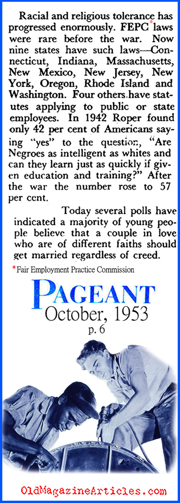Tolerance at the Polls (Pageant Magazine, 1953)