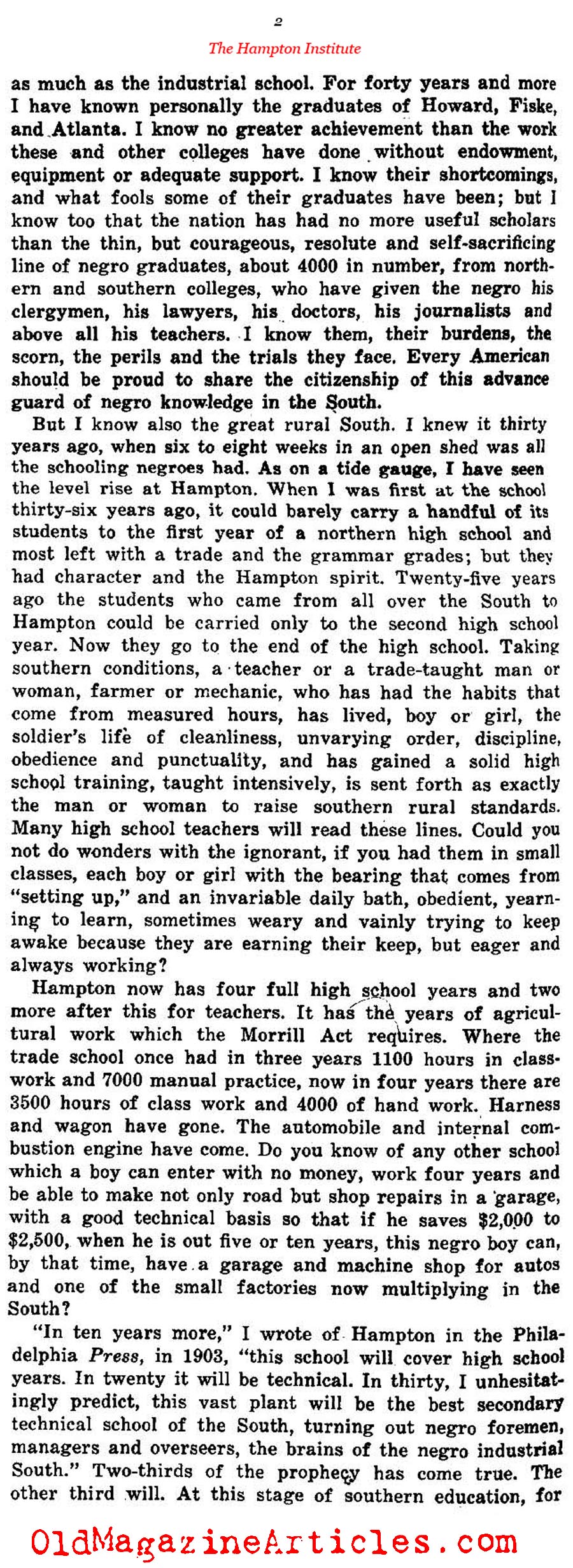 Educating the Negro (The Independent, 1921)