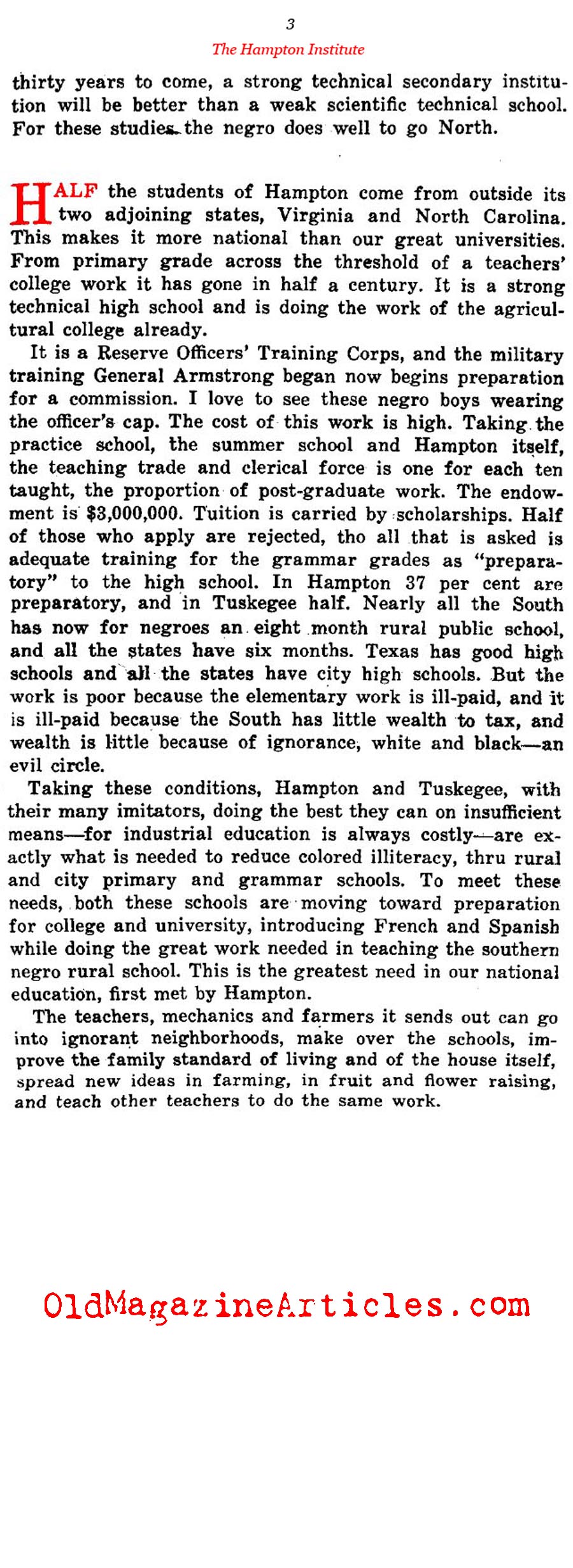  The Hampton Institute as it Stood in 1921 (The Independent, 1921)