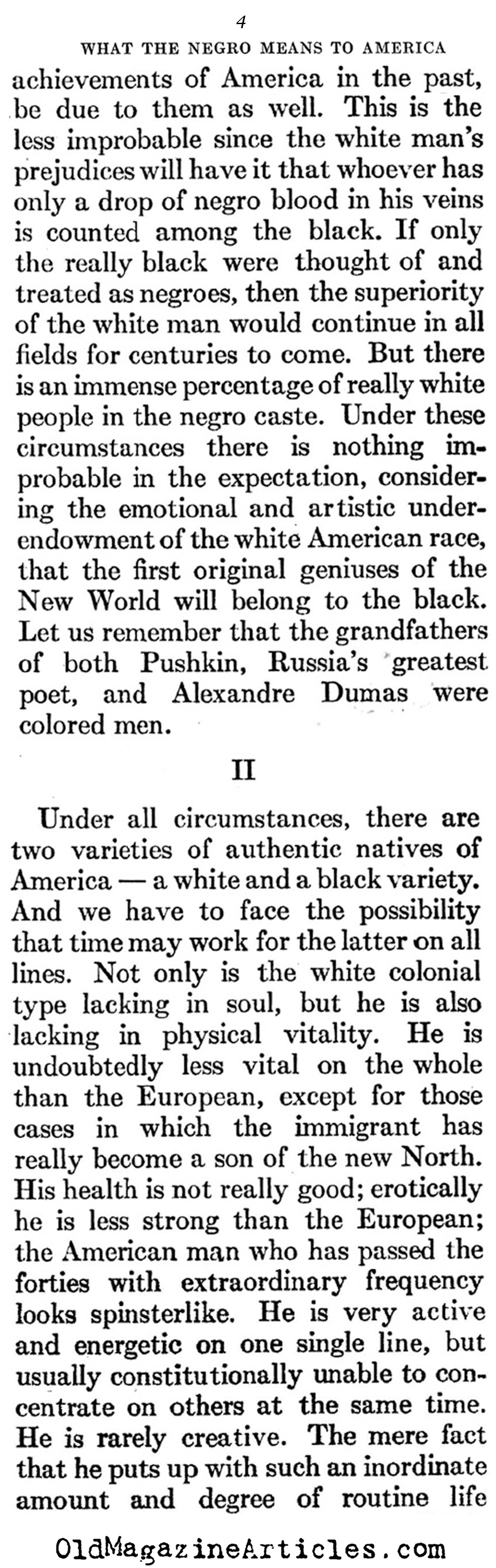 ''What the Negro Means to America'' (Atlantic Monthly, 1929)
