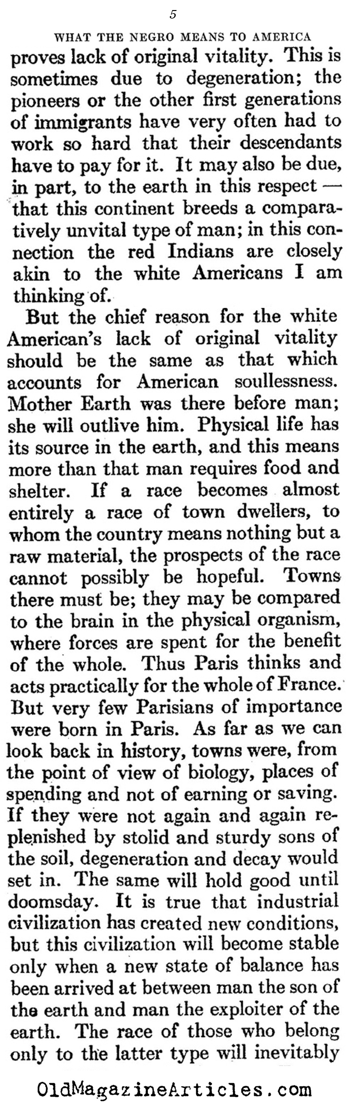 ''What the Negro Means to America'' (Atlantic Monthly, 1929)