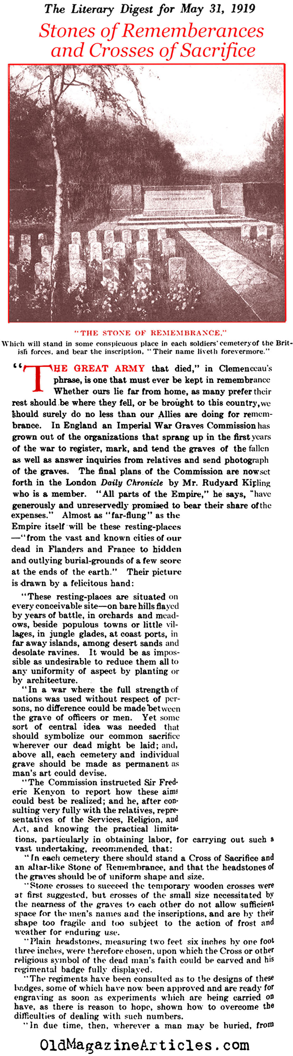 Britain Buries Her Own (Literary Digest, 1919)