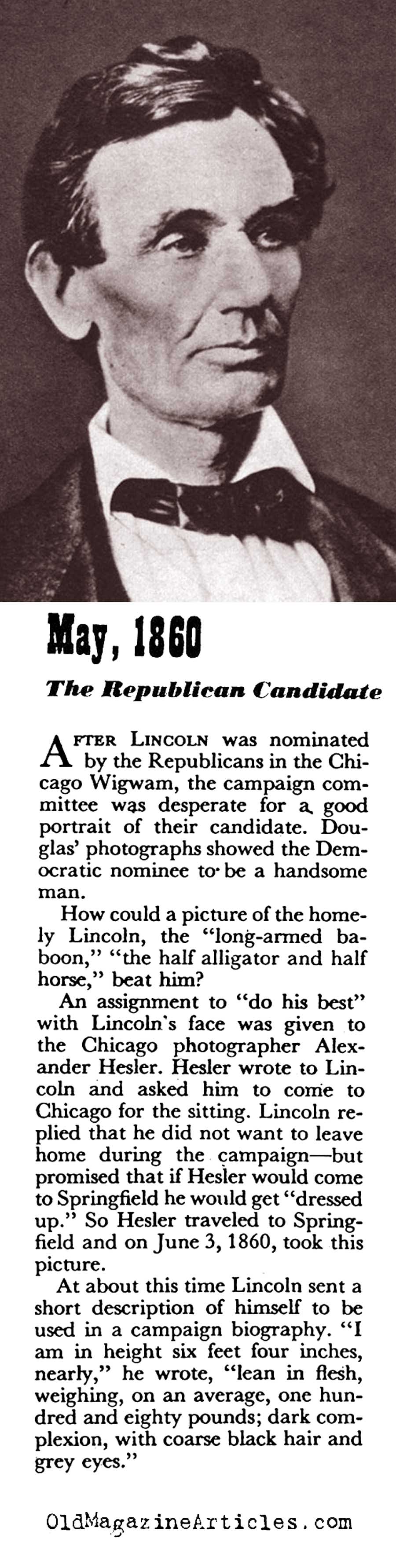 The Age Progression of President Lincoln (Coronet Magazine, 1945)