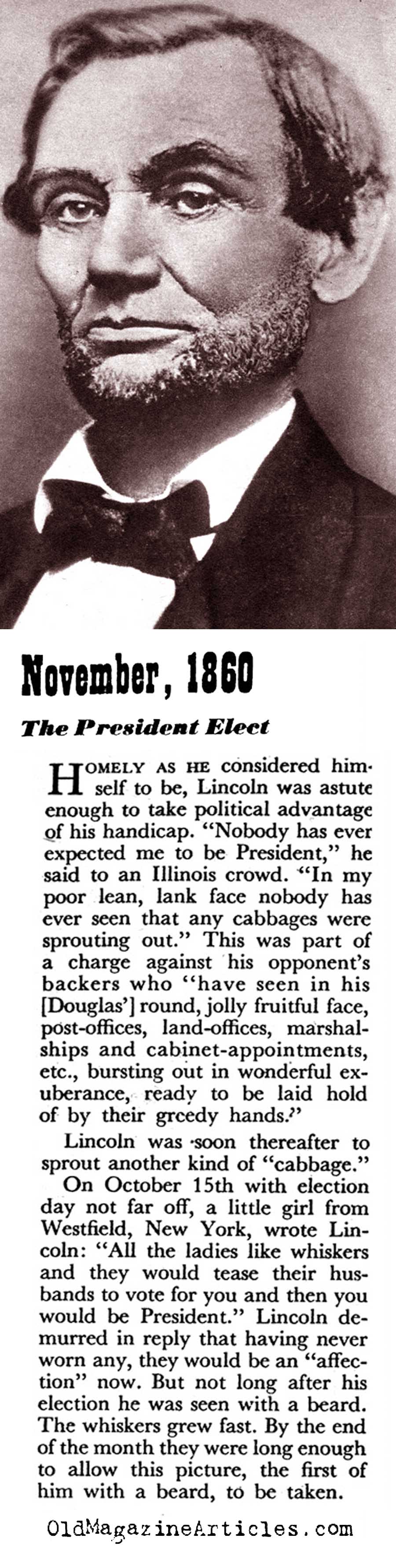 The Age Progression of President Lincoln (Coronet Magazine, 1945)